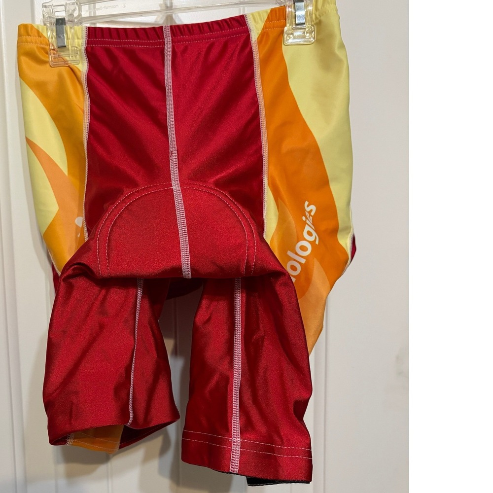 VOmax Mens Cycling Shorts Red Orange Performance Paded Chamois Size M
